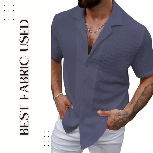 Grey_Premium_Cotton_Blend_Casual_Shirt_For_Men