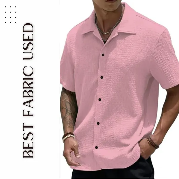 Pink_Premium_Poly_Cotton_Casual_Shirt_For_Men