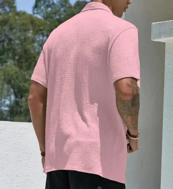 Pink_Premium_Poly_Cotton_Casual_Shirt_For_Men
