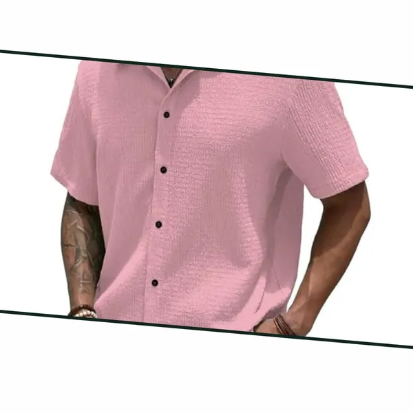 Pink_Premium_Poly_Cotton_Casual_Shirt_For_Men