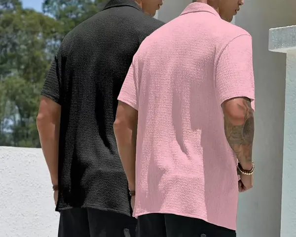 Black_&_Pink_Premium_Poly_Cotton_Casual_Shirt_For_Men_(Pack_Of_2)