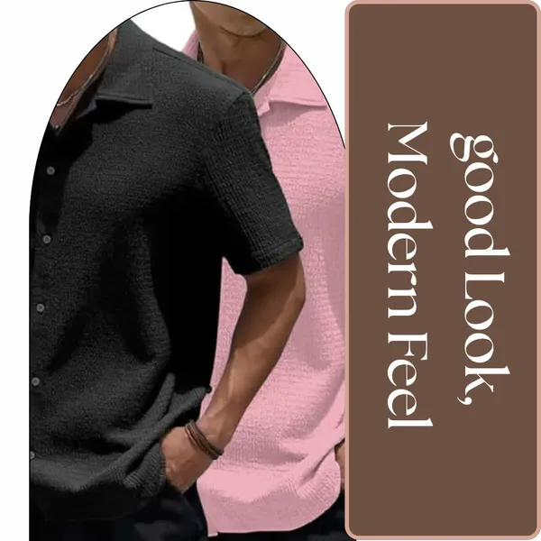 Black_&_Pink_Premium_Poly_Cotton_Casual_Shirt_For_Men_(Pack_Of_2)