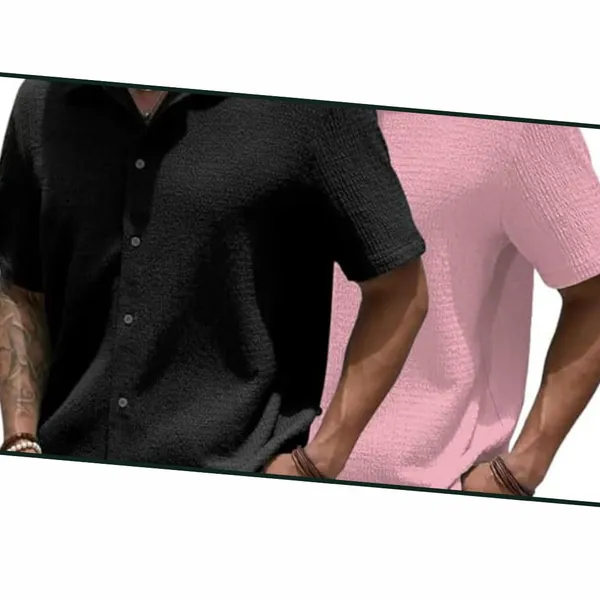 Black_&_Pink_Premium_Poly_Cotton_Casual_Shirt_For_Men_(Pack_Of_2)