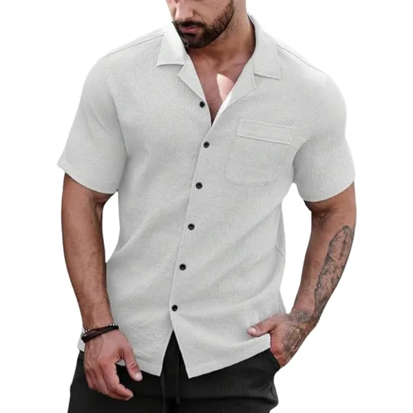 White_Premium_Poly_Cotton_Half_Sleeve_Casual_Shirt_For_Men