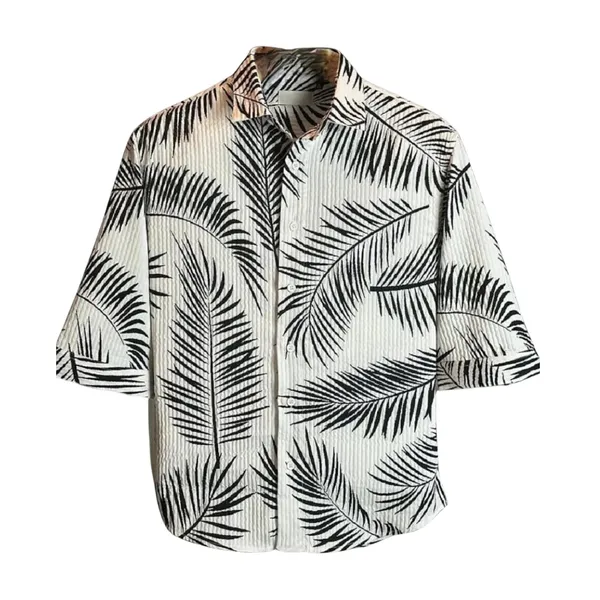 White_Premium_Corduroy_Printed_Shirt_For_Men