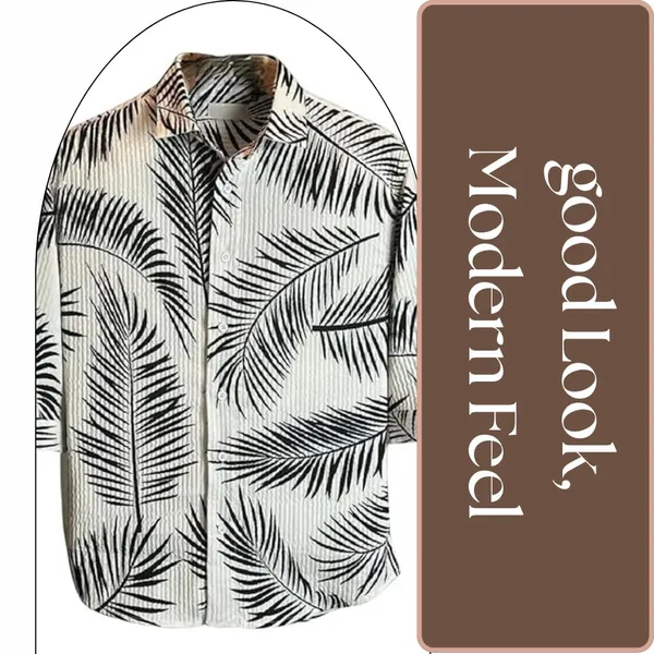 White_Premium_Corduroy_Printed_Shirt_For_Men