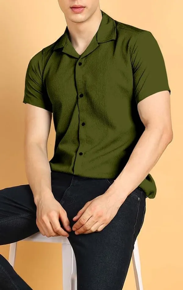 Green_Premium_Corduroy_Casual_Shirt_For_Men