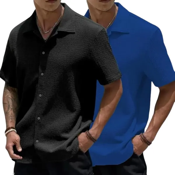 Black_&_Blue_Premium_Poly_Cotton_Casual_Shirt_For_Men_(Pack_Of_2)