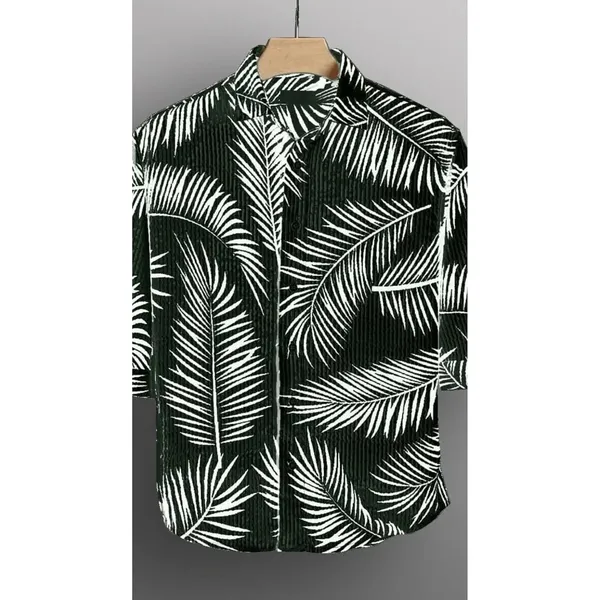Green_Premium_Corduroy_Printed_Shirt_For_Men