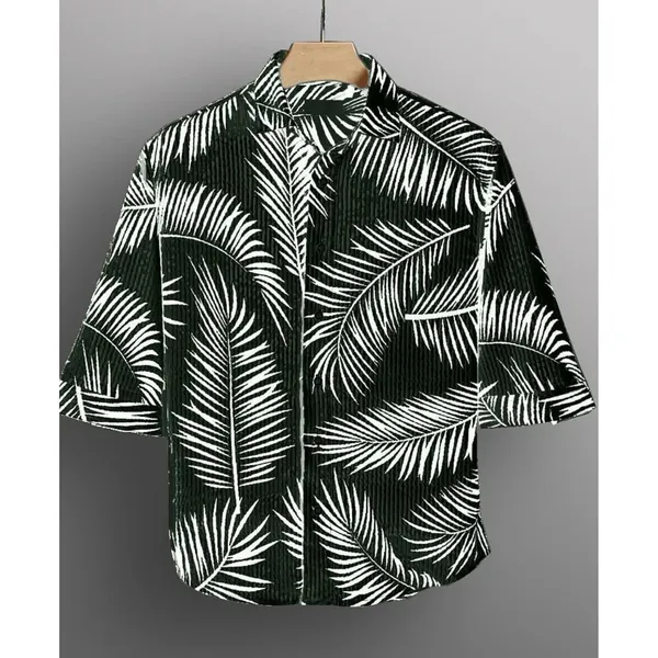 Green_Premium_Corduroy_Printed_Shirt_For_Men