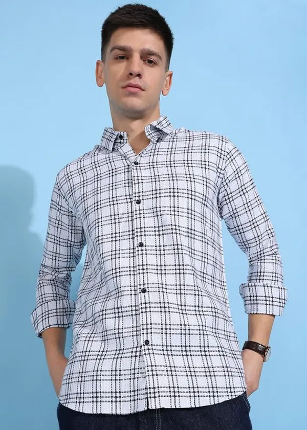 Sky_Blue_Premium_Poly_Cotton_Checkered_Shirt_For_Men