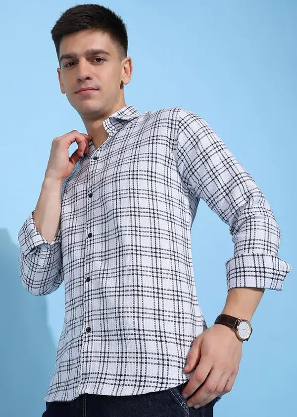 Sky_Blue_Premium_Poly_Cotton_Checkered_Shirt_For_Men