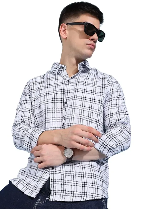 Sky_Blue_Premium_Poly_Cotton_Checkered_Shirt_For_Men