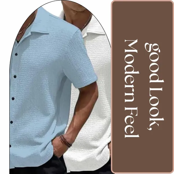 Light_Blue_&_White_Premium_Poly_Cotton_Casual_Shirt_For_Men_(Pack_Of_2)