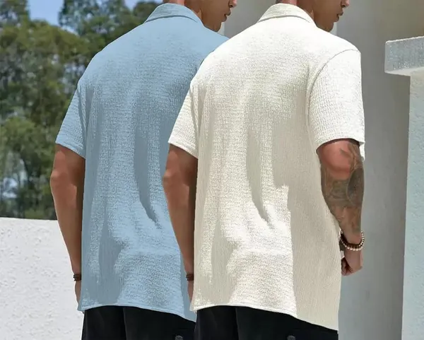 Light_Blue_&_White_Premium_Poly_Cotton_Casual_Shirt_For_Men_(Pack_Of_2)