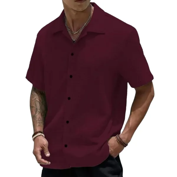 Maroon_Premium_Poly_Cotton_Casual_Shirt_For_Men
