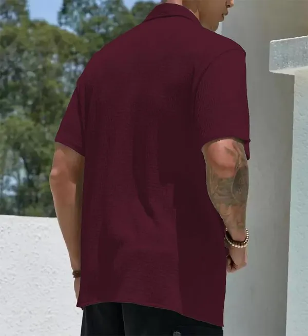 Maroon_Premium_Poly_Cotton_Casual_Shirt_For_Men