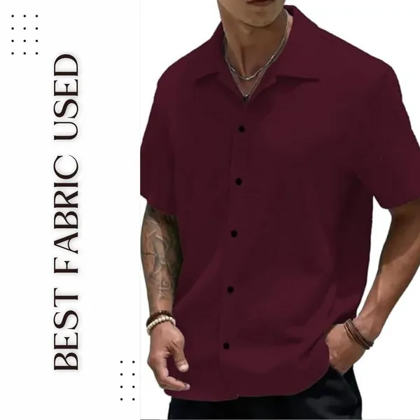 Maroon_Premium_Poly_Cotton_Casual_Shirt_For_Men