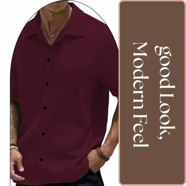 Maroon_Premium_Poly_Cotton_Casual_Shirt_For_Men