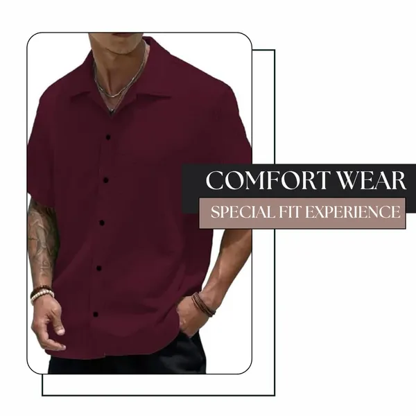 Maroon_Premium_Poly_Cotton_Casual_Shirt_For_Men