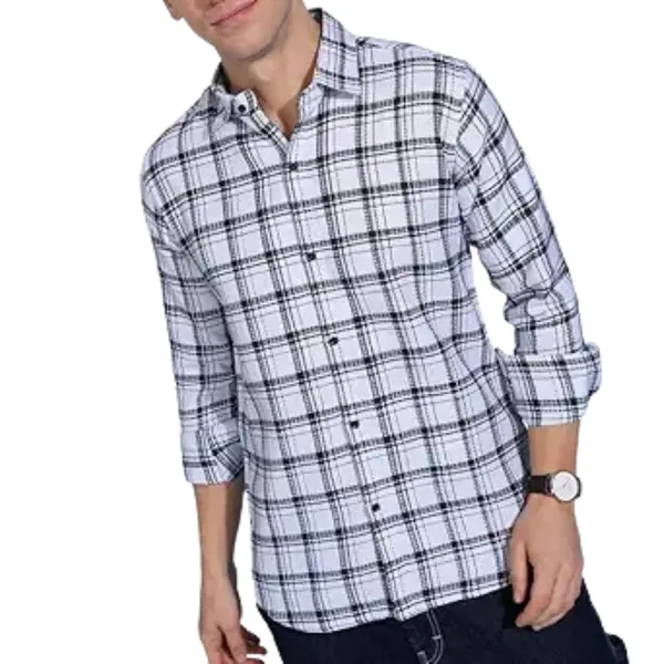 Aqua_Blue_Premium_Pure_Cotton_Checkered_Shirt_For_Men