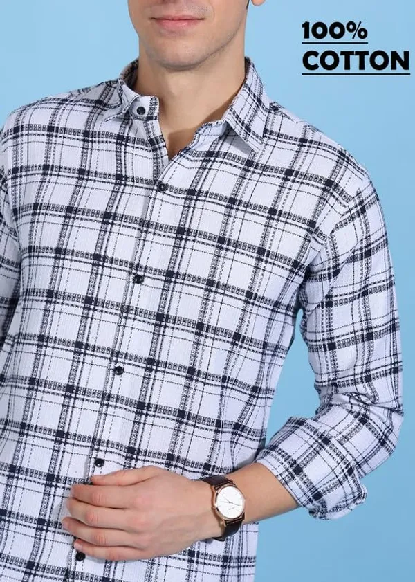 Aqua_Blue_Premium_Pure_Cotton_Checkered_Shirt_For_Men