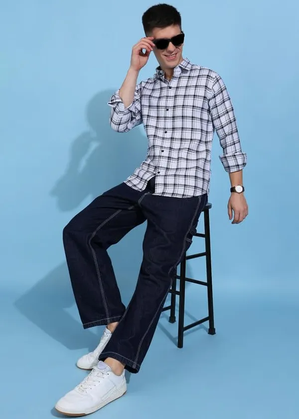 Aqua_Blue_Premium_Pure_Cotton_Checkered_Shirt_For_Men