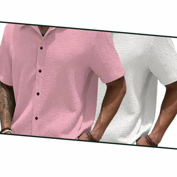 Pink_&_White_Premium_Poly_Cotton_Casual_Shirt_For_Men_(Pack_Of_2)