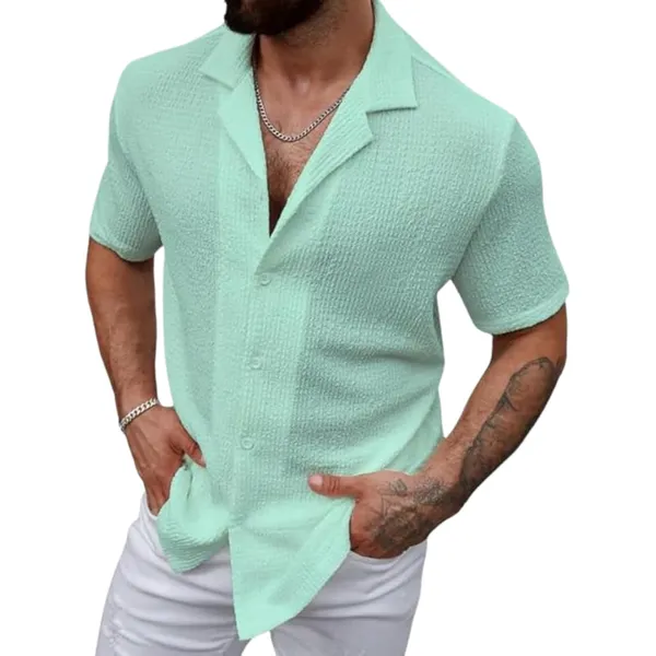 Light_Blue_Premium_Cotton_Blend_Casual_Shirt_For_Men