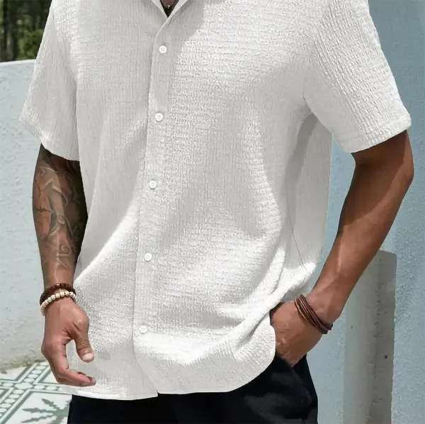 Off_White_Premium_Poly_Cotton_Half_Sleeve_Casual_Shirt_For_Men
