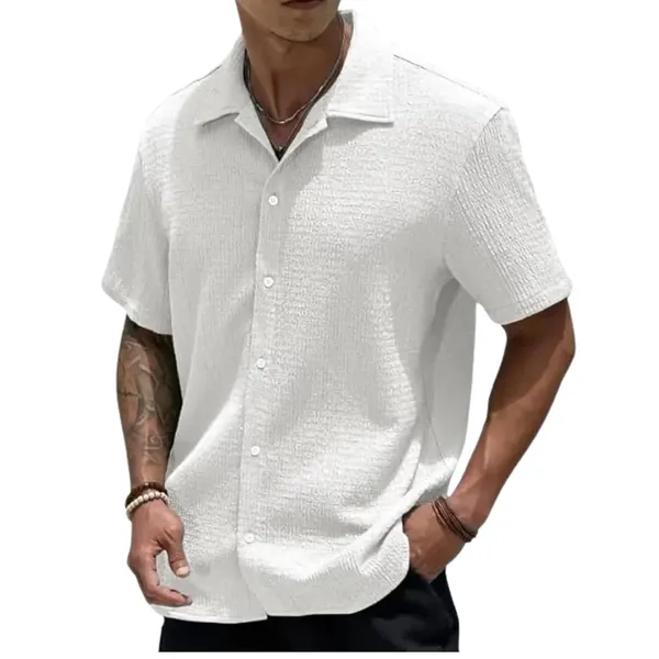 Off_White_Premium_Poly_Cotton_Half_Sleeve_Casual_Shirt_For_Men