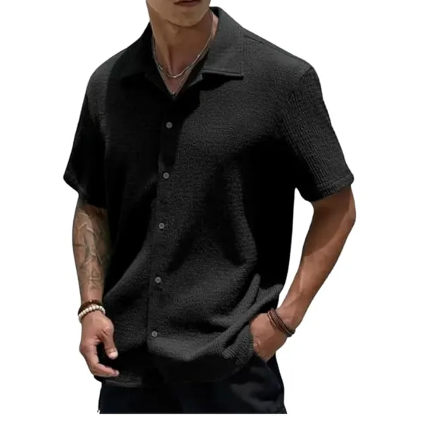Black_Premium_Poly_Cotton_Casual_Shirt_For_Men