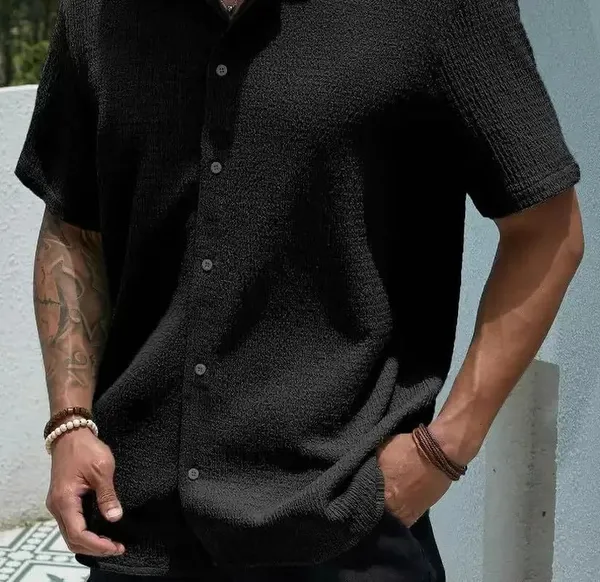 Black_Premium_Poly_Cotton_Casual_Shirt_For_Men
