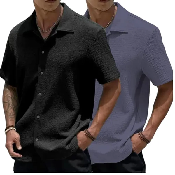 Black_&_Dark_Grey_Premium_Poly_Cotton_Casual_Shirt_For_Men_(Pack_Of_2)