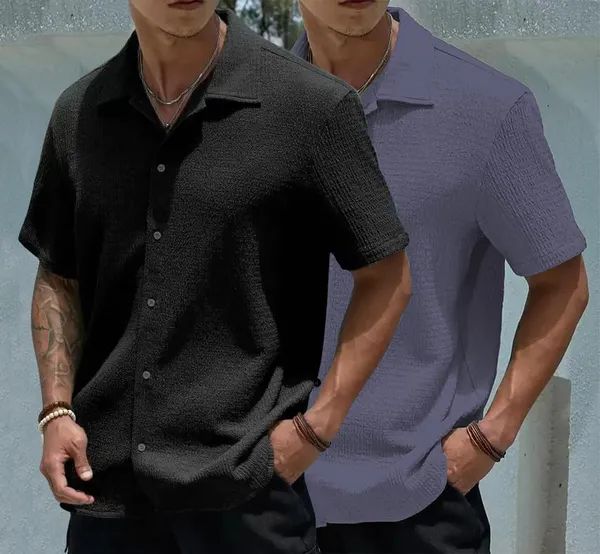 Black_&_Dark_Grey_Premium_Poly_Cotton_Casual_Shirt_For_Men_(Pack_Of_2)