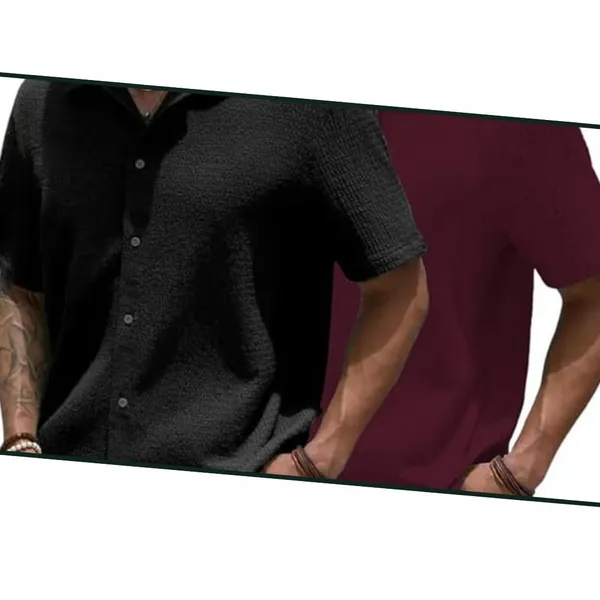 Black_&_Maroon_Premium_Poly_Cotton_Casual_Shirt_For_Men_(Pack_Of_2)