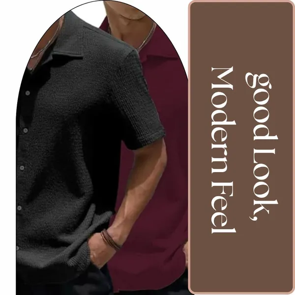 Black_&_Maroon_Premium_Poly_Cotton_Casual_Shirt_For_Men_(Pack_Of_2)