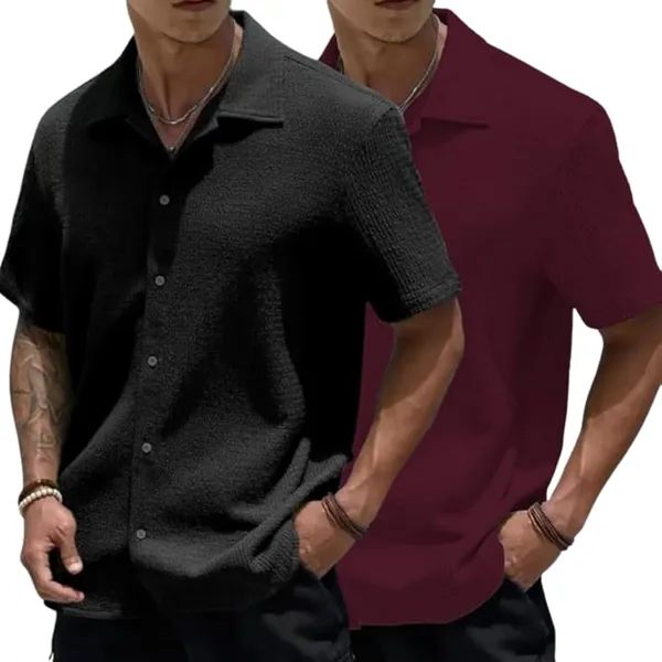 Black_&_Maroon_Premium_Poly_Cotton_Casual_Shirt_For_Men_(Pack_Of_2)