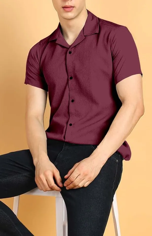 Maroon_Premium_Cotton_Blend_Casual_Shirt_For_Men