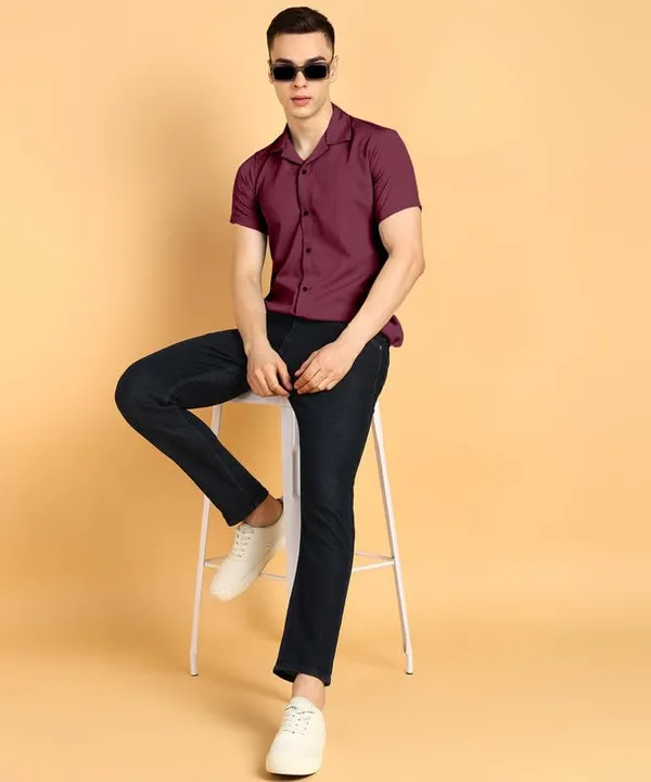 Maroon_Premium_Cotton_Blend_Casual_Shirt_For_Men
