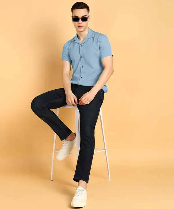 Grey_Premium_Cotton_Blend_Casual_Shirt_For_Men