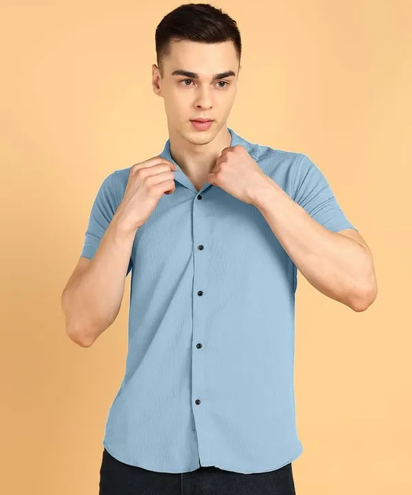 Grey_Premium_Cotton_Blend_Casual_Shirt_For_Men