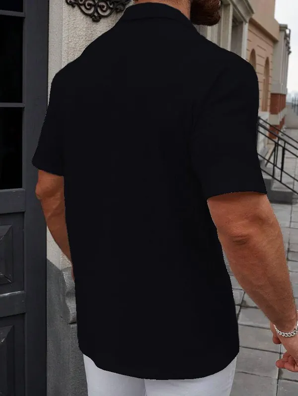 Black_Premium_Cotton_Blend_Casual_Shirt_For_Men