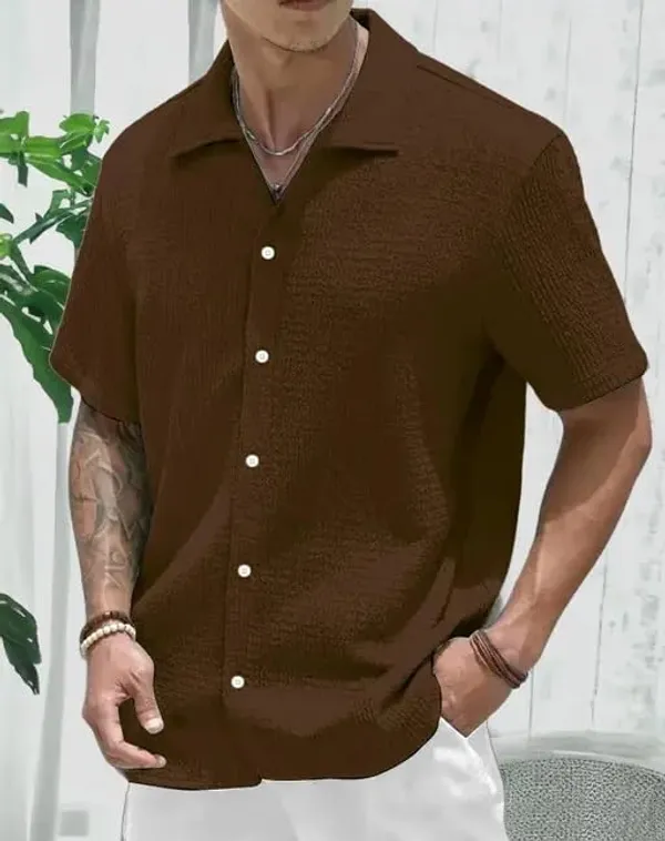 Coffee_Premium_Poly_Cotton_Casual_Shirt_For_Men