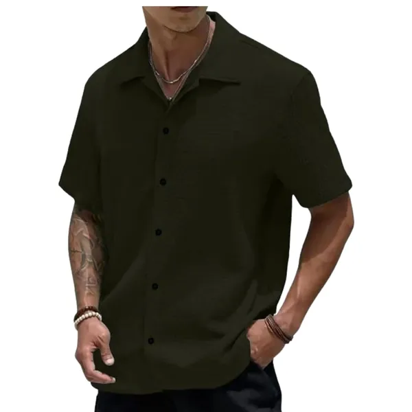 Dark_Green_Premium_Poly_Cotton_Casual_Shirt_For_Men