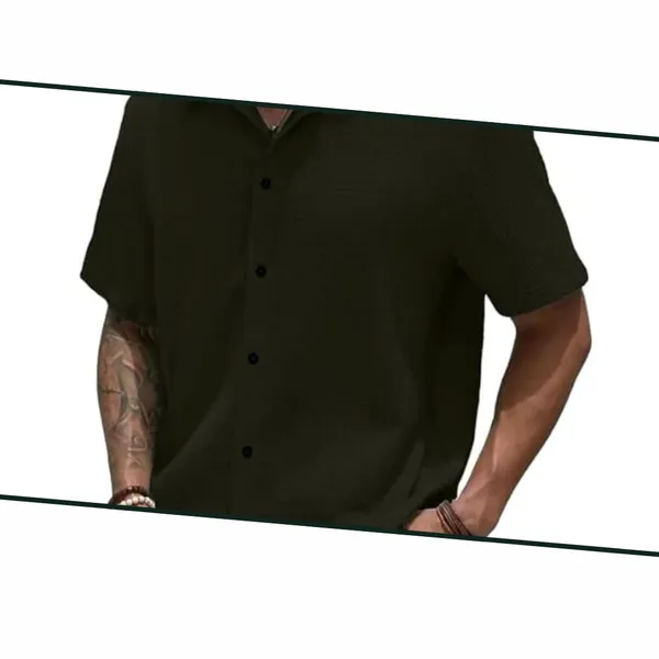 Dark_Green_Premium_Poly_Cotton_Casual_Shirt_For_Men
