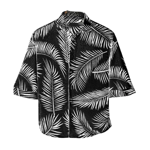 Black_Premium_Corduroy_Printed_Shirt_For_Men