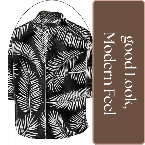 Black_Premium_Corduroy_Printed_Shirt_For_Men