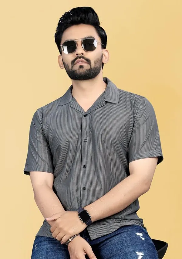 Grey_Premium_Corduroy_Long_Shirt_For_Men