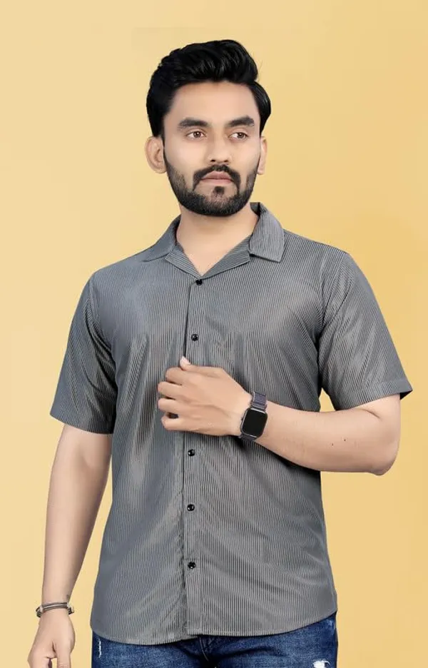 Grey_Premium_Corduroy_Long_Shirt_For_Men